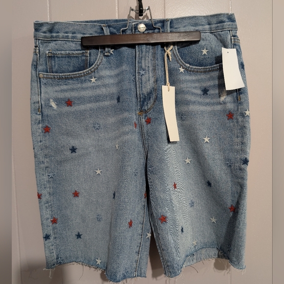 Driftwood Embroidered Stars Bermuda Shorts Size 31 New With Tags - Picture 2 of 9